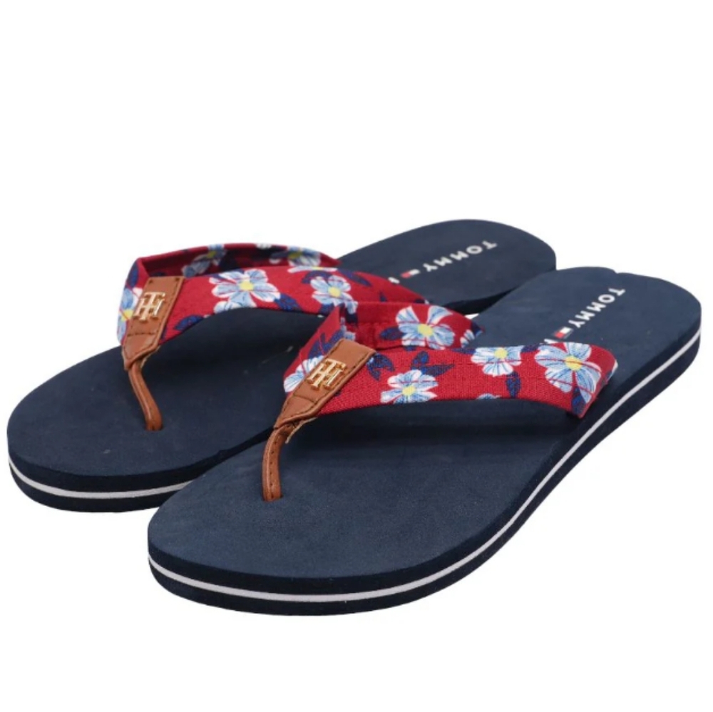 Tommy Hilfiger Red and Blue Sandals Casual Comfort - Picture 1 of 14